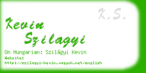 kevin szilagyi business card